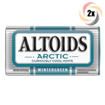 2x Tins Altoids Arctic Wintergreen Flavor Mints | 50 Per Tin | Fast Shipping - £8.69 GBP