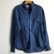 Epaulet NY Linen Shirt Mens M Blue Collared Button Down Long Sleeve Brea... - £58.17 GBP