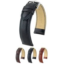 Hirsch Ascot Leather Watch Strap - Brown - L - 18mm - Shiny Gold Buckle - Calf L - $143.95