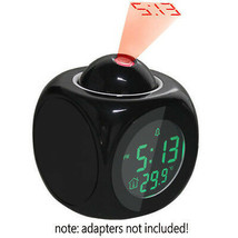 Projection Alarm Clock Talking LCD Multi-function Time &amp; Temperature Dis... - $14.42