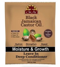 Okay Black Jamaican Castor Oil Moisture &amp; Growth Leave In Deep Conditioner 1.5oz - £1.81 GBP