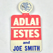 1956 Adlai Stevenson Estes and Joe Smith Fold Over Political Pin Button - £10.20 GBP
