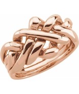 Authenticity Guarantee 
18k Rose Gold Men&#39;s 4 Piece Puzzle Ring - £2,548.29 GBP+