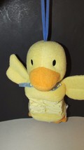 Carters plush gingham accordion body hanging crib musical Duck Rock a by... - $8.90