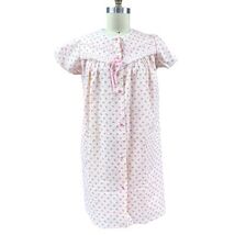 VTG 1960s NOS Amy Sue Cotton Seersucker Pink Rose Print Nightgown Robe S... - $68.46