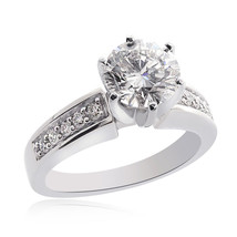 1.95 Carat J-SI3 Natural Round Cut Diamond Engagement Ring 14K White Gold - £5,060.58 GBP