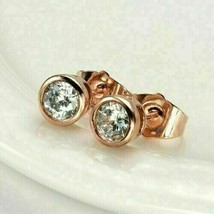 1Ct Round Solitaire Lab-Created Diamond Stud Earrings 14K Rose Gold Plated - £59.98 GBP