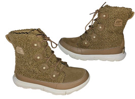 SOREL Explorer II Joan Cozy Boots Size 10 Nova Sand Beige Faux Fur Lined... - $38.00