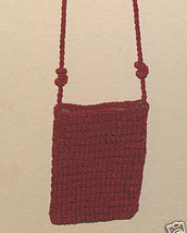 Ladies Vintage late 70&#39;s Crocheted Small Wine Evening Purse - £15.12 GBP
