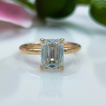 Lab Grown 1.00 Ct Emerald Cut E VS1 CVD Diamond Ring Solitaire 14k Yello... - $15,264.32 MXN