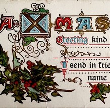 An Xmas Greeting Victorian Postcard Christmas Card 1900s Embossed PCBG11B - $19.99