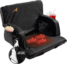 ACELETIQS  Heated Stadium Seats for Bleachers with Back Support, Black - £94.14 GBP