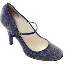 MARC JACOBS Sparkling Blue Mary Jane Patent Leather Stilettos Heels Size 8 - £45.83 GBP