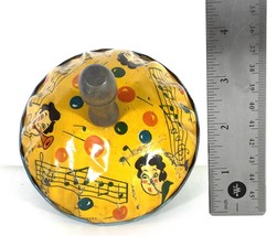 Vintage Tin Litho Noisemaker Bell w/ Wooden Handle (Circa 1950&#39;s) Kirchh... - £9.75 GBP