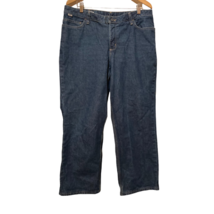 Carhartt Womens Straight Leg Jeans Blue High Rise Pockets Dark Wash Denim 14 - £16.06 GBP
