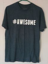 Urban pipeline t-shirt size M men short sleeve bluish gray &quot;# Awesome&quot; - £4.90 GBP