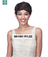 MIDWAY BOBBI BOSS MH1501 HH RYLEE 100% HUMAN HAIR SHORT TAPPERED STYLE WIG - $29.99