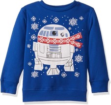 STAR WARS Licensed Boys Ugly Christmas Crew Sweatshirt R2d2 /Royal Sz XL /16 NWT - £14.78 GBP