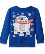 STAR WARS Licensed Boys Ugly Christmas Crew Sweatshirt R2d2 /Royal Sz XL... - £14.69 GBP