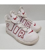 Nike More Uptempo DJ5990-100 Kids 10C White Red Shoes Sneakers - $466.49 MXN