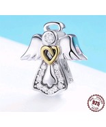 Angel simil pandora charms,angel for pandora,heart angel charm,gift char... - $34.30 CAD