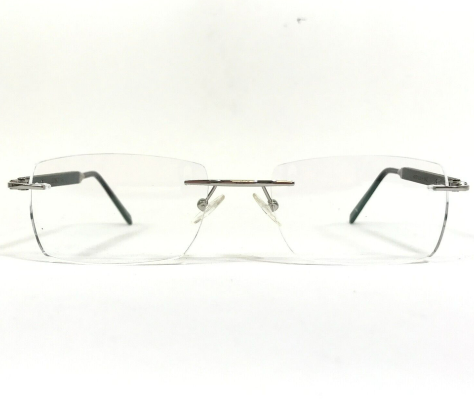 Gold &amp; Wood Eyeglasses Frames N05.16 Grey Silver Rectangular Rimless 53-... - $643.49