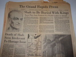 Vintage Grand Rapids Press MI Shah to Be Buried With Kings July 1980s - €2,61 EUR