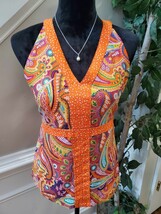 Appraisal Women&#39;s Multicolor Ramie V-Neck Sleeveless Top Blouse Size Small - $21.00