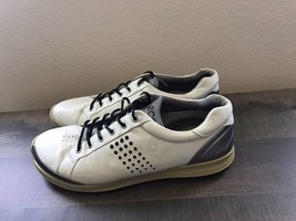 Ecco Biom Hybrid Casual Golf Shoes Yak Leather White Cream Black Mens Size 11 - $28.69