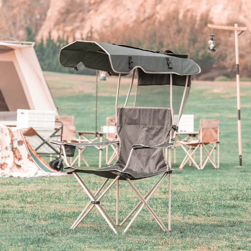 Outdoor Camping Leisure Folding Chair Kamp Sandalyesi Beach Awning Fishing Chair - £199.19 GBP