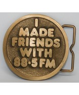 Vintage WAMU Radio I Made Friends With 88.5 FM Brass Belt Buckle Washing... - €59,23 EUR