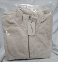 Women's Plus Size 1X Fleece Jacket Zip Up Universal Thread Cream Ivory image 4