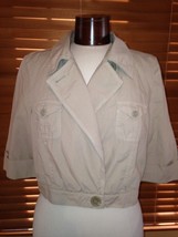 DKNY Women&#39;s jacket Khaki Crop 100% Cotton Jacket Size Large NWOT - £19.46 GBP