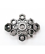 Vintage Handmade, Welded Hex Nut Steel Belt Buckle - $62.89