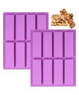 Sinirttou Silicone Granola Bar Mold 8 Cavities Rectangular Purple 2 Pack - €9,29 EUR
