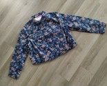 New NWOT Woman Within Button Up Jacket Womens Sz 12W Blue Floral Denim S... - $19.79