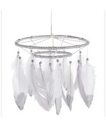 Levtex Baby Ceiling Handing mobile Feathers white and silver Boho room F... - $16.59 CAD