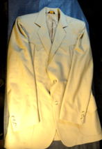 Tregos Westwear Mens Western Suit Jacket Coat Tan Beige Cowboy Cut 42L / 42 Long - £28.61 GBP
