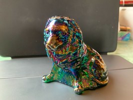 Mosser Glass Green Carnival Wild Animal Lion Paperweight Figurine - £38.54 GBP