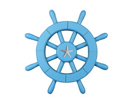 [Pack Of 2] Light Blue Decorative Ship Wheel with Starfish 12&quot;&quot; - £38.40 GBP