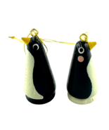 Avon Christmas Ornament Noah&#39;s Ark Penguins Handmade Hand Painted Set of 2 - $12.69
