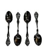 Set of 4 Oneida Stainless MICHELANGELO Heirloom Teaspoons Cube Glossy Mint! - £19.36 GBP