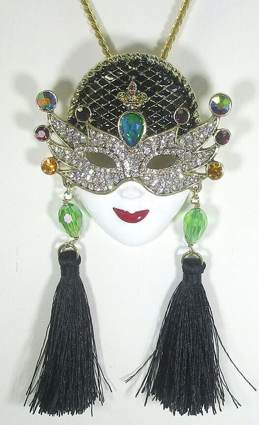 Heidi Daus "Artful Disguise" Enamel and Crystal Pin/Pendant - $123.75