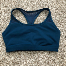 Fabletics Solid Navy Sports Work Out Bra Racerback Mesh Panel Size XS - £10.46 GBP