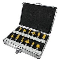 12pc Router Bit Set Tungsten Carbide Tip TCT With 1/2 Shank Cutter And A... - $25.08