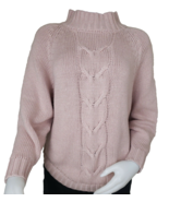 Nanette Lepore Cable Knit Sweater Womens Small Wool Cashmere Mock Neck P... - $523.15 MXN