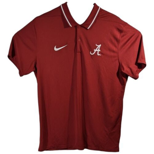Alabama Crimson Tide Mens Polo Shirt Sz Large Red Roll Tide Nike Dri Fit Golf - $50.03