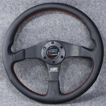 14inch/350mm Mugen Genuine Leather Racing Tuning Drift Sport Steering Wheel With - £70.61 GBP