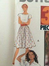 Butterick Sewing Pattern 4938 Fast &amp; Easy 3 Pieces Misses&#39; Skirt Knee Le... - £7.02 GBP