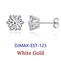 Real 0.5-2 Carat D Color Moissanite Stud Earrings For Women 100% 925 Sterling Si - £54.17 GBP